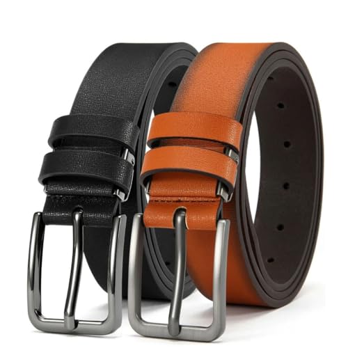 Men's Luxury Rotatable Pin Buckle Belt, Reversible Cowhide Jeans Strap3