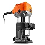 VonHaus - Compact Palm Router Saw 710W - Electric Trimmer Router Corded - Chuck Collect Diameter 1/4”, 3/8” - 220V Wood Cutter - Trimmer Base for Wood/Laminate Flooring - 6 Speed Setting