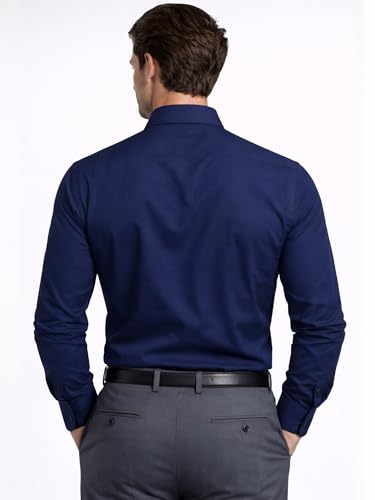 Image of FILO HEVIS Men's Shirt Regular Fit Solid Self-Cord Cotton Blended, Soft Fabric Stylish Formal Wear Man Shirt, Spread Collar Full Sleeves,(Available in Plus Size)