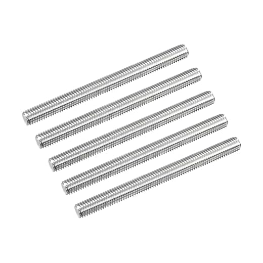 TOP-VIGOR 5Pcs M6-1.0 x 50mm Length Fully Threaded Rod, 304 Stainless Steel Right Hand Threaded Rods, Fully Studding Rod Bar for Anchor Bolts, Clamps, Hangers and U-Bolts