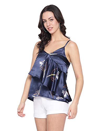 Image of oxolloxo Women's Shoulder Strap Polyester Floral Top