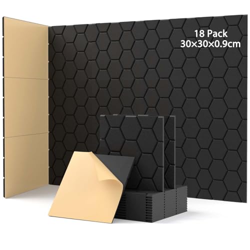 Panneaux acoustiques anti-réverbération lot de 18 absorbeurs de bruit mur