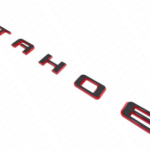 Image of 1Pc 2021+Tahoe Liftgate Nameplate 3D Badge Letter Logo Emblem RST Replacement for Tahoe (Black Red)