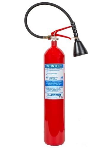 ESTINTORE PORTATILE A CO2 KG 5, OMOLOGATO E CERTIFICATO, FORNITO DI STAFFA + CARTELLO + TAGLIANDO DI CONTROLLO APPLICATO SULL'ESTINTORE