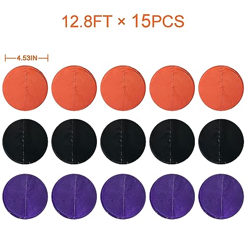 Image of 192 Ft Orange Purple Black Party Decorations Polka Dots Streamer Garland Backdrop for Halloween Graduation Birthday Wedding Engagement Bachelorette Bridal Shower Holiday Party Supplies