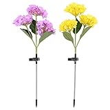 ibasenice LED Solar Paysage Pique Spotlights: 2Pcs Fleur Imperméable Hydrangeasolar Powered Outdoor Powered Outdoor Palycaping Lumières D' aménagement de Jardin Porche Porche Porte- Portre