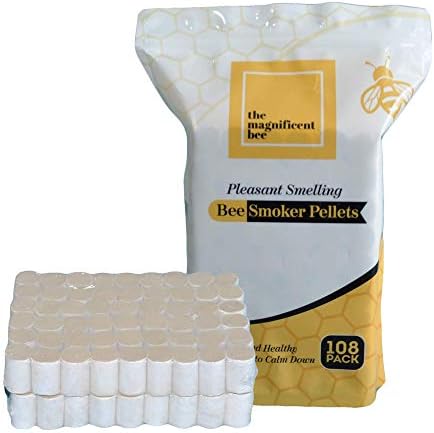 The Magnificent Bee Smoker Pellets, 108 Pack, Natural Hive Beekeeping and Beekeeper Accessories for Honey Bees, Clean and Natural Burning, Pleasant Smell for Outdoor Use | USA Brand