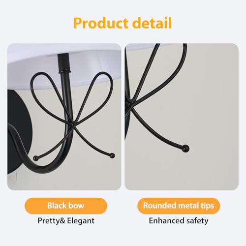 Image of PASSICA DECOR Bow Lamp Battery Operated Wall Sconces Set of 2, Rechargeable Dimmable LED Lights with 15 Colors, Timer, Remote Control, Bow Sconce for Girls Rooms, Bedroom Living Room