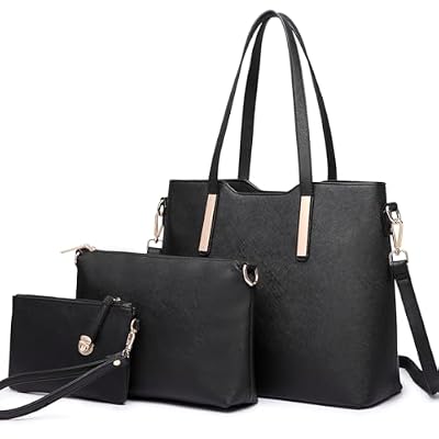 Miss Lulu Borsa Donna Set, Borsette a Mano Tote Tracolla Spalla PU Pelle, per Shopping, Partito, Tempo libero & lavoro 2/3 pezzi Set