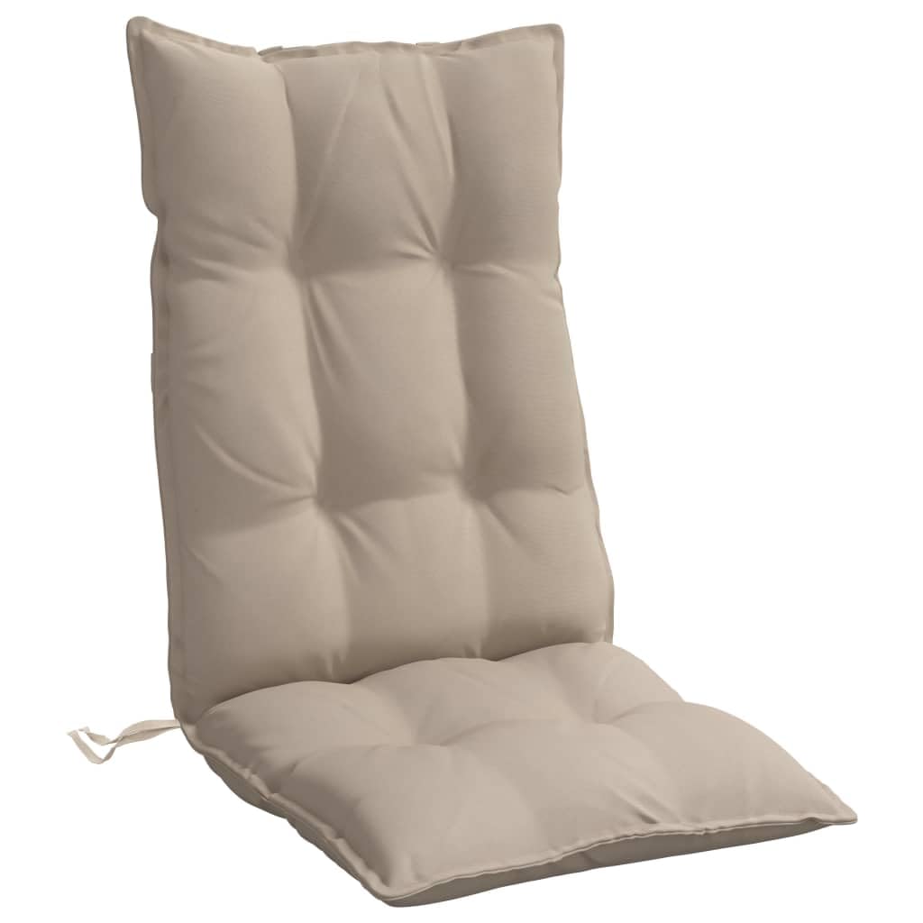 vidaXL Cojines de Silla con Respaldo Alto 2 uds, Almohadas de Sillón, Almohadillas de Asiento, Decoraciones para Jardín, Tela Oxford Gris Taupe