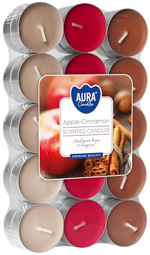 Duft Teelichter Apfel - Zimt, mehrfarbiges Wachs, Bispol Aroma...