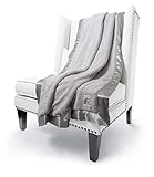 Giraffe at Home Luxe Plush Faux Fur Throw Blanket, Silver, 45