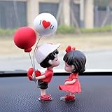 Car Couple Ornament Cute Cartoon Couples Car Decoration Adhesive Kiss Couple Dashboard Decoration Cartoon Car Interior Accessories for Car Home Office Birthday Gifts (B01)