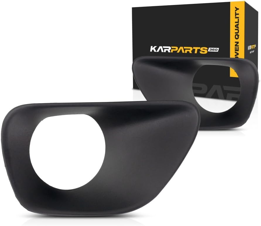 KarParts360 For Jeep Grand Cherokee 2011 2012 2013 Fog Light Bezel Driver And Passenger Side | Pair | Front | Made Of Plastic | Primed | Black | CH1038120, CH1039120 | 68078285AA, 68078284AA