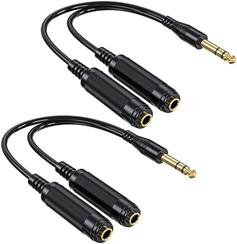 QIANRENON TS 6.35mm a RCA Mono Audio Cavo Adattatore 1/4 2 Core Maschio a Maschio RCA Trasferimento Filo Placcato Oro Nucleo Di Rame Usato Per Chitarra Basso Relatori Professionisti 3m (9.8ft