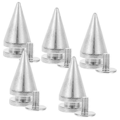 DIYEAH 5 Piezas Accesorios para botones de ropa coser pedrería accesorios góticos tachuelas sandalias lodi chaquetones remaches de bricolaje de metal remaches de ropa aleación Silver