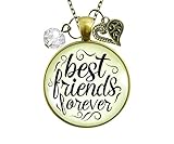 Gutsy Goodness Best Friends Forever Necklace Long Distance BFF Jewelry Quote 24'