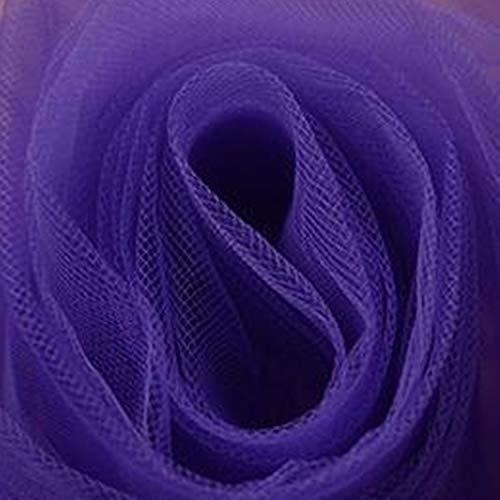 moonfarm 選べる16色 20D チュール 生地 カラー 無地 手芸用 裁縫 布 約 2m×幅1.6m 網目 亀甲紗 (紫)