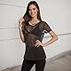 Glitzer Oberteil Durchsichtiges Oberteil Damen Mesh Top Party Glitzer Top Damen Netzoberteil Mit Halsketten Geeignet für Karneval, Partys, Urlaub, Bequem Und Vielseitig