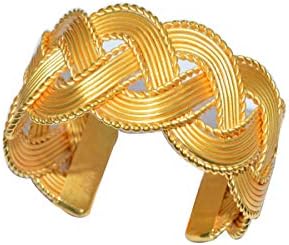 Handmade Design Yellow Gold Plated Cuff Bracelet Fashion Jewellery