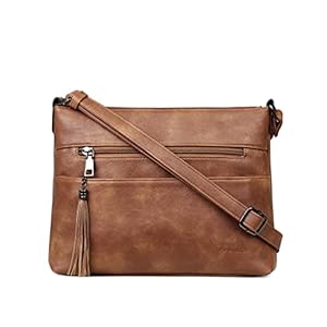 MASINTOR Crossbody Bags for Women, Lightweight Medium Crossbody Purse, Soft Leather Women’s Shoulder Handbags with Tassel for Shopping or Travel