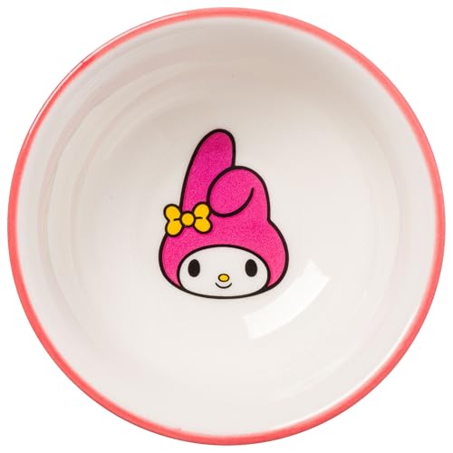 Image of Silver Buffalo Sanrio Hello Kitty and Friends My Melody 3 Piece Boxed Ceramic Sushi Set, Includes Chopsticks, Plate, and Dipping Sauce Dish