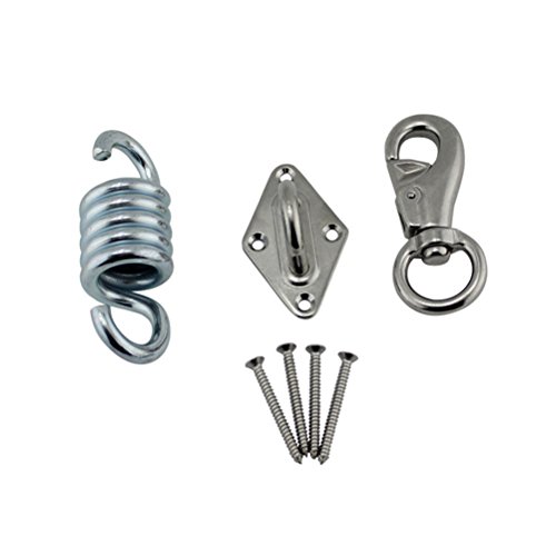 Yardwe Hammock Chair Hanging Kit Stainless Steel Hammock Hardware Spring Swivel Hook Adjust Tightness Durable Corrosion-resistant