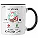 Trendation - Die H&uuml;hner Rufen An Tasse Geschenk f&uuml;r H&uuml;hner Z&uuml;chter Besitzer Geschenkidee Lustig Spruch Bauern B&auml;uerin (Schwarz)