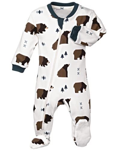 Image of zippyjamz – Zipper Organic Sleeper Footed Onesies Sleeper Baby Pajamas with Inseam Zipper