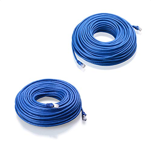 Cable Ethernet Cat6 y Cat6A Azul 150 y 100 pies miniatura 1
