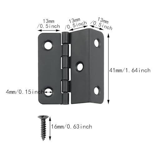 ITROLLE 4PCS Half-Surface Hinges - Vintage Chest Fold Bend Hinges, Thickness Steel Shutter Semi-Concealed Three Fold Retro for Cabinet, Door, Furniture, Jewelry Box, DIY by ITROLLE - Image 2