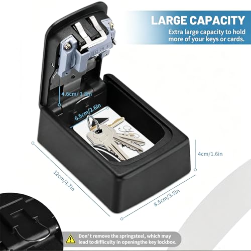 Image of Key Locker Box Outdoor, Wall Mounted Key Safe Locker for Home, Mechanical Combination Lock Box, Secure Lock Box for House Keys, Waterproof Key Storage Box for Home, Office and Rental Property