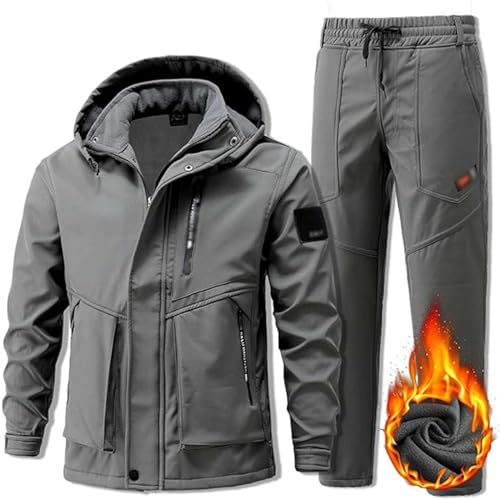 Men's Winter Ski Suit Set - Windproof, Waterproof, Warm Thick Snow Jacket and Pants for Outdoor Skiing and Snowboarding