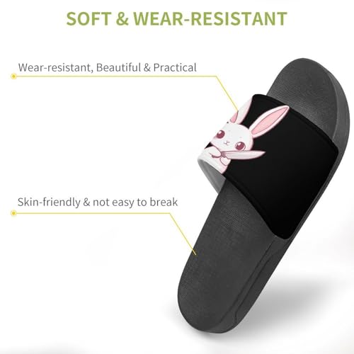 Fierce Rabbits Bunny Shower Slippers for Women Men Casual Non-Slip Slide Sandals Beach Bathroom Shoes3
