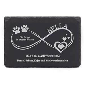 Laublust C0431 Personalisierte Schiefer-Gedenktafel für Haustiere
