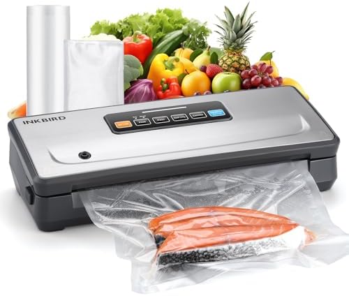 Close-up view of the INKBIRD INK-VS06 vacuum sealer showing its design and sealing area.