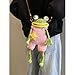 NRGQAXM Frog Bag,Crochet Big-Mouth Frog Crossbody Bag with Adjustable Strap Knitted Phone Bags Cute Frogs Purse for Women