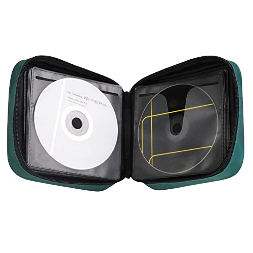 Cd Case Dvd Storage Case: 40 Capacity Hard Cd Case Holder Organizer Portable Carrying Dvd Wallet Binder Home Album Organizer For Car Office Home Travel | Movie Media Audio Music (Green) #TOP3