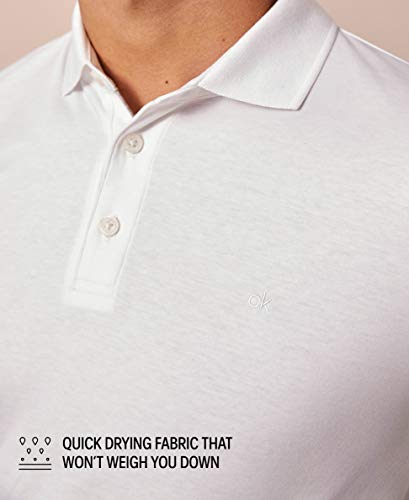 Image of Calvin Klein Men's Liquid Touch Polo Stripe with UV Protection