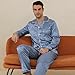 ShuiGod men's button satin pajamas set-ideal for leisure, sleeping or fashion travel-Blue leopard print-XXL