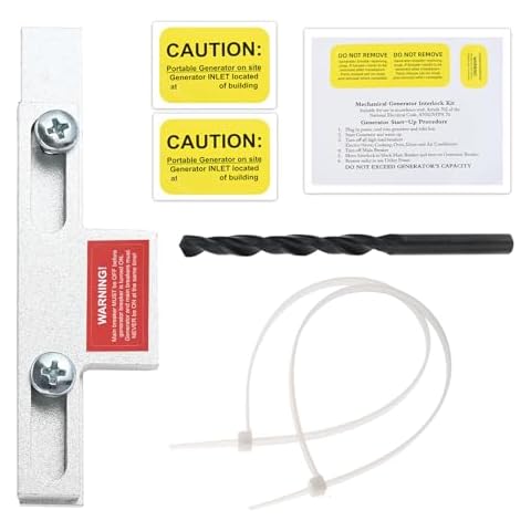 Gohantee Generator Interlock Kit, Compatible with Square D Generator Lockouts for Homeline Meter Main 150 or 200 Amp Breaker, for Safe Usage of Portable Power During Outage - Brushed Nickel Cover