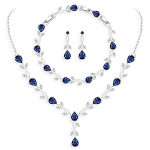 GZWHD Wedding Jewelry Sets for Bride Bridesmaid Women Cubic Zirconia Necklace Earrings Bracelet Set Gift for Mother Friend Wife Daughter Sister Party Prom Jewelry