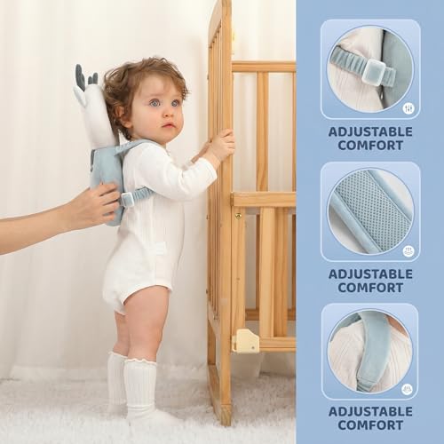 Image of Baby Head Protector Backpack - Soft & Lightweight Head Protection Pillow for Bebe Walking and Crawling(Deer)