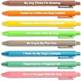 Dog Mom Gifts for Women, Funny 8 Colorful Ballpoint Pens with Cute Dog Lover Quotes - Pet Owner Stationery, Christmas Stocking Stuffers Gift for Men Women