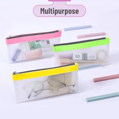 Image of Mr. Pen- Clear Pencil Pouch, 8.50 inchx4.25 inch, 3 Pack, Durable TPU Material | Medium Water-Resistant Pencil Bags with Smooth Zipper, Multipurpose Clear Pouch for Stationery, School, Office