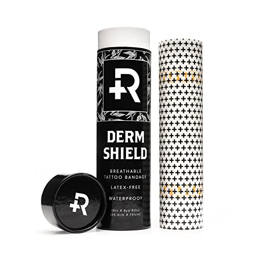 Recovery Aftercare Derm Shield Tattoo Cover Up Patch - Latex-Free & Waterproof Tattoo Aftercare Bandage - Transparent Matte Film - Breathable & Flexible - Promotes Healing & Skin Renewal (10 x 8yd)