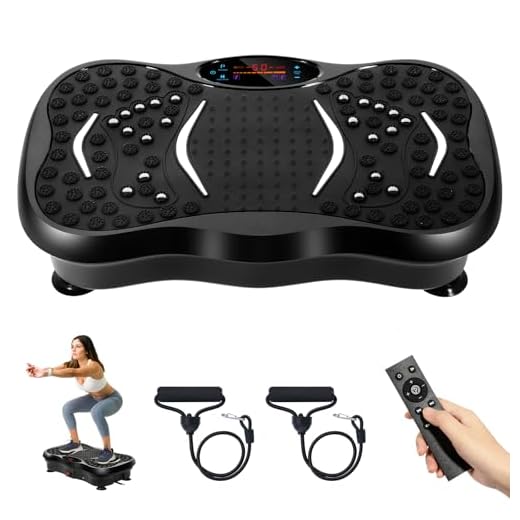 EVOLAND máquina de Placas de vibración con Altavoz Bluetooth, 5 Modos de Programa, Entrenador de Fitness de vibración -UK Standard Plug