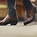 DAGY Cowboy Boots Pointed Toe Stitched Western Boots High-Heeled Men's Middle Barrel Boots Western Cowboy Boots (Color : Brown, Size : 9)