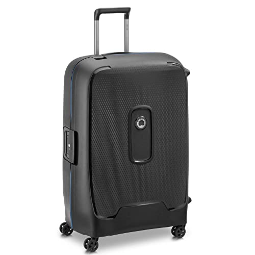 Image of DELSEY PARIS Moncey 76 cms Large Check-in Polypropylene Hardsided 8 Wheels Spinner Luggage /Suitcase /Trolley Bag for Travel with TSA Lock- Black