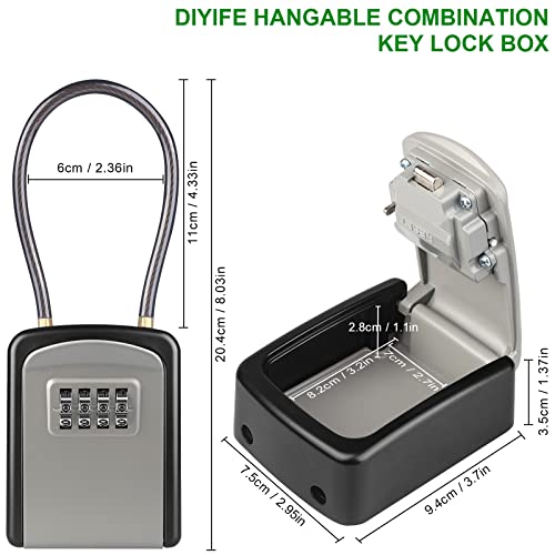 Diyife Key Safe, [New Version][Weatherproof] Portable Lock Box for Keys ...